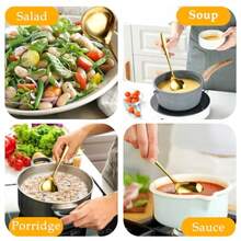 4 Piece 1 Oz Gold Small Ladle 8 Inch 304 Stainless Steel Soup Ladle For Serving Gravy Spoon For Sauces Dishwasher - 金色 - 查看 8