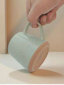 1PC Premium-Looking Vintage Ceramic Cup - Large Capacity Hand-Poured Cup - Coffee Cup - Creative Hand-Drawn Cup - High Appearance Quality Flower Cup