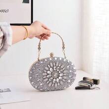 Women's Fashion Clutch Bag For Evening Parties, Compact And Versatile, With Adjustable Shoulder Strap – Ideal For Events, Weddings, And Special Occasions. Elegant And Sophisticated Style. - 銀色 - 查看 2