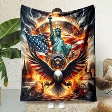 1PC 280gsm1pc American Deer Elk Camo Pattern Print Blanket, Cozy Fleece Throw Couch & Bed, Office Camping Travel Home Decor, Warm Comfort