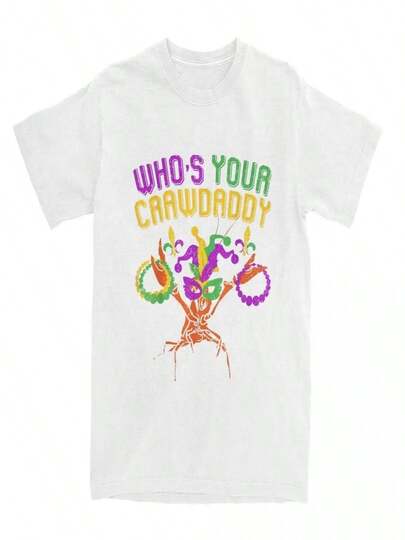 Mardi Gras T Shirt Merch for Men Women Pure Cotton Fun Whos Your Crawdaddy Crawfish Jester Beads Tees Short Sleeve Tops