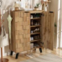 Modern Sideboard/Shoe Rack With 5 Compartments – Dimensions 80.5 X 35 X 109.5 Cm, Adjustable Shelves - Wood + Particle Board - View 6