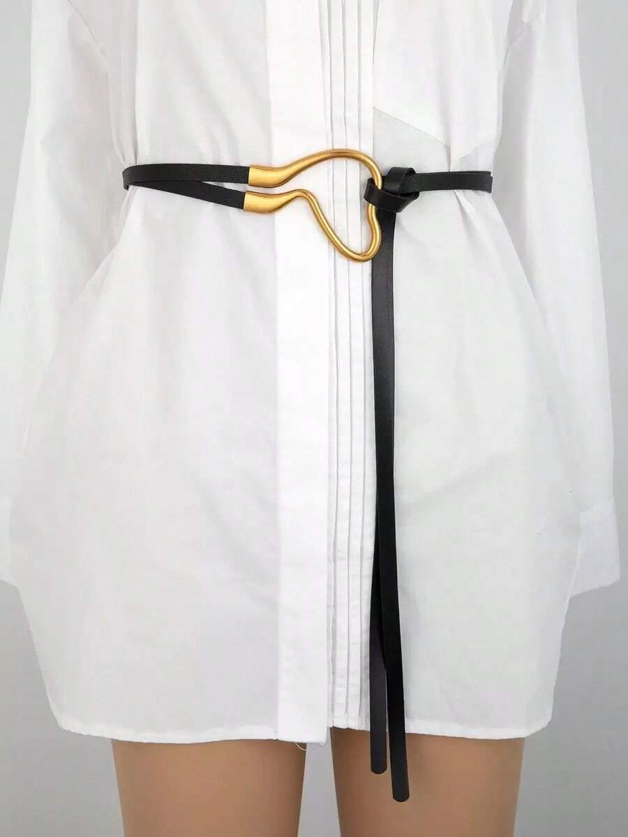1pc Women's Horseshoe Adjustable Belt, Suitable Dresses And Coats Summer, School Fall, Autumn, Halloween ZBN3 - màu đen - Xem 1