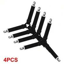 2/4件套可调节床单固定夹，床垫罩固定配件 - 彩色 - 查看 4