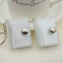 1 件/2 件迷你亮白色相册钥匙扣，16 容量 1 英寸口袋插入式 ID 相册，简约优雅的学生便携式相册 - 無色 - 查看 22