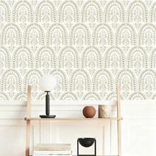 1 Roll Bohemian Style Self-Adhesive Wallpaper - Vintage Geometric Floral, Peel And Stick Wallpaper, Waterproof And Removable Decorative Sticker, Suitable For Living Room, Bedroom, Background Wall, Cabinet, Bookshelf, Furniture Renovation, Hostel Entrance, Corridor, DIY Transformation - Multicolor - View 8