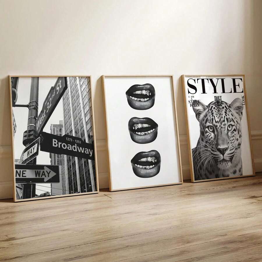 Tranh treo tường họa tiết da báo 1/3, tranh vẽ trên vải canvas hình quả bóng số 8 may mắn, tranh poster màu hồng nữ tính, tranh trang trí thanh lịch phù hợp cho phòng ngủ, phòng khách hoặc ký túc xá, quà tặng cho phái nữ, không bao gồm khung. - Nhiều màu - Xem 1