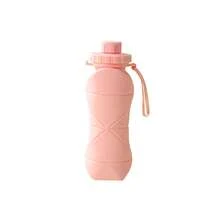 1pc 600ml Folding Sports Water Bottle For Women Men Portable Silicone Cup Reusable Drinking Bottle Outdoor Fitness Gym Travel Camping Hiking Trekking Office School Supplies - Hồng - Xem 9