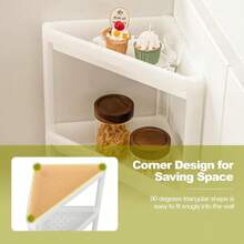 Three-Tier Triangular Storage Shelf, Kitchen Shelf, Stable Structure, Movable Shelf, Space-Saving, Easy To Assemble, Suitable For Corners Of Bathrooms, Toilets, Kitchens, Rooms, Etc. (White, 32.5 X 32.5 X 73.3 Cm) - White,32.5x32.5x73.3cm - View 4