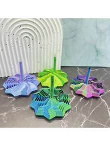 扩展感官减压星形3D打印新奇陀螺仪。八角形手柄带有装饰设计，可作为缓解压力的有趣成人新年礼物。趣味设计，八角形造型，精工制造。