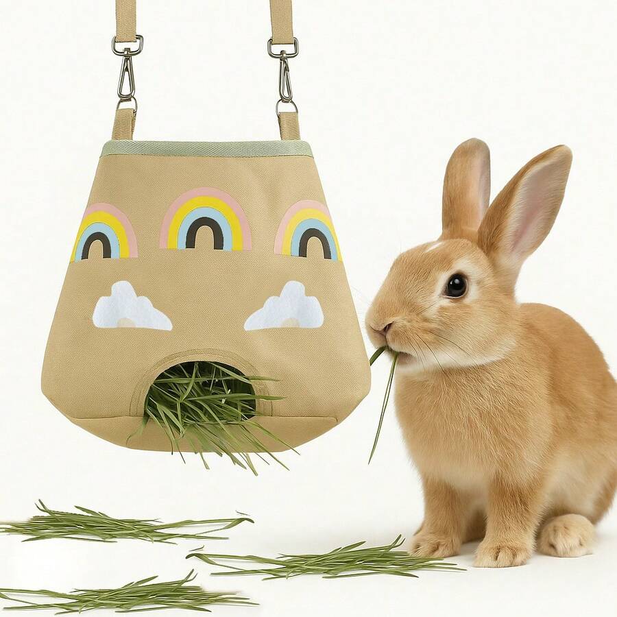 Rabbit & Hamster Feeding Bag, Small Pet Grass Bag, Hanging Hay Food Pouch, Small Pet Supplies