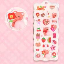 1pc 3D Animal Sticker, Cute Style, Cartoon Stress Relief Decorative Sticker, Made Of Sponge And PVC Material, 4 Styles Available, Suitable For Sticker Books, Laptops, Refrigerators, Etc. - Multicolor - View 8