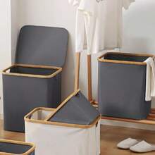 Lidded Dirty Clothes Basket, Dirty Clothes Bin, Foldable Oxford Cloth Storage Basket, Dirty Clothes Basket, High-Aesthetic Lidded Storage Basket, Clothing Storage Box, Large-Capacity Home Storage Basket. Suitable For Miscellaneous Items, Blankets, Socks, Underwear And Other Clothing. Suitable For Beds
