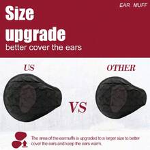Unisex Foldable Ear Warmers Knits Winter EarMuffs,26339341 - 黑色 - 查看 5