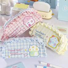 1pc Corduroy Pencil Case, Large Capacity Soft Zipper Pencil Pouch, Makeup Bag, School & Office Desk Stationery Storage Bag, Creative Gift Suitable For Thanksgiving, Christmas, Birthday, Halloween Decoration And Back To School Season - Multicolor - View 8