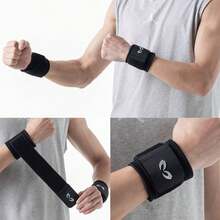 1 双 SBR 尼龙篮球护腕，黑/蓝，透气柔软可调节护腕 - 彩色 - 查看 4