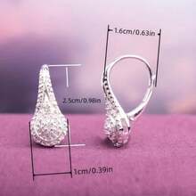 High-Quality 316 Stainless Steel, Hypoallergenic, Luxurious & Elegant Silvery, Fade-Resistant Cubic Zirconia Circular Hoop Earrings For Fall And Winter, Daily & Party Matching, Christmas, Local Warehouse, A Delicate Gift For Women - bông tai - Xem 4