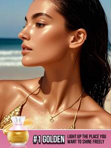 MISSLYN身体油、闪亮身体油、亮片身体油、瓶装身体油、沙滩身体油、椰子身体油、阳光亲吻身体高光、闪亮液体高光、液体闪光、持久提亮、光泽身体高光 - #01 - 查看 3