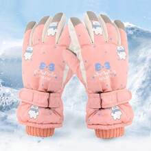 Youth Gloves, Suitable For Girls Aged 4-13, Winter Fleece Thick Warm Gloves, Suitable For Outdoor Snow Travel, 1 Pair