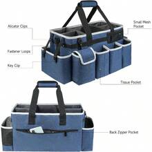Cleaning Caddy BagExtra Large Cleaning Plies Organizer With Handle For Housekeepers Blue - Extra Large - View 4