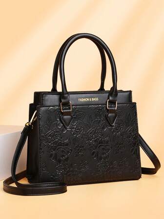 Retro stilvoller Nischen-Design Herbst/Winter Neue Schulterschräge Umhängetasche, einfarbige große Kapazität Pendler bedrucktes Weihnachtsgeschenk Frauen kleine quadratische Tasche