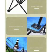 Silla plegable de exterior con reposabrazos, silla plegable de playa, equipo portátil para campamento y picnic, silla de descanso para pesca, silla para dibujo al aire libre. - Verde - Ver 3