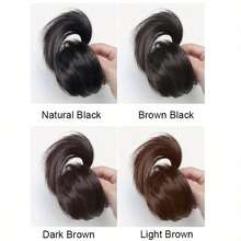 Elegant Low Bun Wig With Invisible Clips - Women's Natural Full Wig, Black Synthetic Hair, Suitable For Daily And Special Occasions, Versatile Wig | Fashionable Low Bun | Clips - Multicolor - View 7