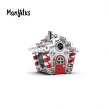 Manyilus Manyilus Original Schmuckanhänger Perlen - Weihnachts-Charm-Kollektion: Weihnachtsgeschenkbox-Charm, Weihnachtsmann-Charm, Weihnachtskranz-Charm, Weihnachtsstrumpf-Charm, Winter-Camping-Charm, Stern & Herz zusammenpassende Charms. Anhänger-Perlen-Charms für Schmuckherstellung, Armband-Anhänger. Geeignet für Armbänder, Armreifen.