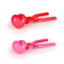 1/4件套雪/沙模具造型工具 - 心形、鸭子、雪人和足球图案 - 户外游戏配件，适用于雪地和沙滩玩具 - 颜色随机 - 彩色 - 查看 4