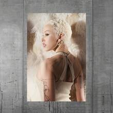 1pc Frameless Doja Cat Poster - Elegant Portrait With Back View, Minimalist Canvas Print For Living Room, Bedroom, Office, Cafe Decor - Perfect Gift For Pop/R&B Music Fans, Cat Wall Art, Office - 彩色 - 查看 1