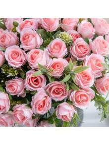 1/80 BUC Flori artificiale - Buchete de trandafiri cu 10 capete, Trandafir de mătase, Plante artificiale, Acasă, Sufragerie, Living, Decorare grădină exterioară, Arta inserării florilor, Recuzită fotografie, Vază, Perete cu flori, Coroană de flori, Buchet de mireasă, Decorare nuntă, Materiale DIY pentru coroane de flori, Materiale de decorare petrecere de ziua de naștere, Accesorii de decorare casă