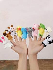 Mini Finger-Puppenset mit Tieren, kleine Cartoon-Tier-Fingerspielzeuge, Party-Geschenke für Veranstaltungen, Spielzeit, Schulen, Ostergeschenke, 1 Stück/5 Stück/10 Stück (Tierart zufällig), Schulbedarf Ratten-Handpuppe, Tier-Party, Bauchredner-Puppe