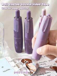 4-1 Roll Permanent Double-Sided Coated Tape, Adhesive Tape Dispenser For Scrapbooking, Crafts, Arts, Photos, Smooth And Clean, Back To School Essential - Multicolor - View 2