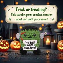 1pc Little Monster Hand-Woven Plush Doll Ornaments With Encouraging Words On Them, Which Can Be Given As Small Gifts To Friends And Family. Lovely Plush Doll Gift Design And Encouraging Words Are Very Warm And Sweet! These Lovely Dolls Will Always Be Your Friends, And They Will Make You Feel Relaxed And Happy!