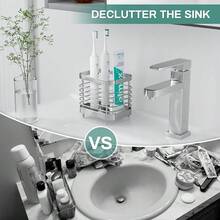 Shower Toothbrush Holder For Bathroom, Stainless Steel Tooth Brush Organizer Storage Caddy,  Sink Toothpaste Holder Stand Tray, Silver Bathroom Countertop Accessories Decor{Inchsize_nameinch:Inch1Slotinch,Inchcolor_nameinch:InchSilverinch} - 銀色 - 查看 8