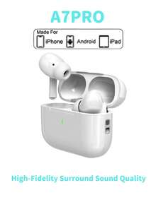 Wireless Earbuds - Compatible With Apple And Android, Built-In Microphone, Sweat-Proof, White, Wireless Headphones, Airbuds, True Wireless Earbuds - White - View 1