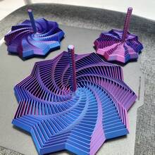 1个3D打印指尖玩具，感官指尖星形六边形带手柄，缓解压力胡萝卜蛋糕多边形错觉螺旋，新年礼物（颜色因3D打印角度不同而有所差异） - 彩色 - 查看 7