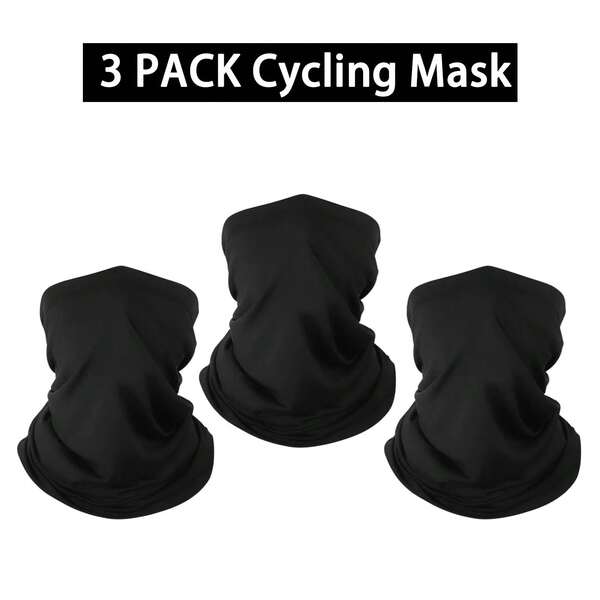 3 piezas Calentador de cuello unisex, pasamontañas sin costuras, protector facial, máscara facial, máscara para ciclismo, máscara de esquí, pañuelos para la cabeza