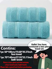Bộ 1/3 khăn tắm cotton kẻ sọc đơn giản hiện đại | Siêu mềm, thấm hút cao, nhanh khô, không xơ vải, nhẹ, Kích thước có sẵn: Khăn tắm 34x75cm/Khăn tắm 70x140cm/Khăn mặt 34x34cm, Vật dụng thiết yếu bền bỉ cho phòng tắm, Quà tặng cho cặp đôi - màu xanh lá - Xem 15