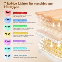 Máscara LED de terapia de luz para rostro y piel, máscara de terapia de luz facial LED con control remoto, silicona suave, máscara facial LED suave, máscara facial LED de 7 colores