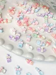 50Pcs Super Cute Love Spoon Fork Trowel Jewelry Accessories Diy Nail Art Resin Craft Butterfly Decoration Nail Supplies Nails Nail Charms Nail Gems - Multicolor - View 16