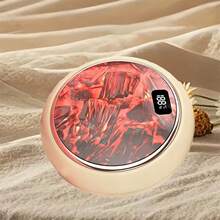 Round Hand Warmer Adjustable Temperature Digital Display Portable Flame Hand Warmer For Women Men - Yellow - View 5