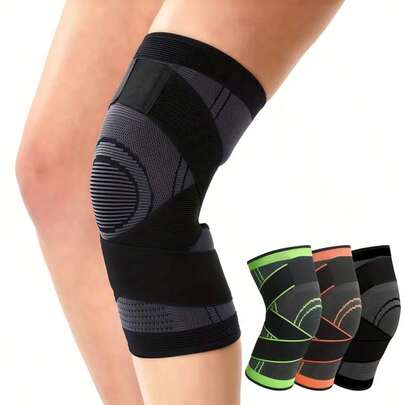 1 Stück verstellbare Knieschoner mit Riemen, Kompression Kniebandage Sport Kniestütze für Herren und Damen beim Laufen, Radfahren, Training und Fitnessstudio