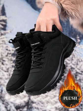 Women's Winter Snow Boots, Outdoor Non-Slip Plus Size Lightweight Warm Hiking Snow Shoes