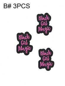 3/6/12 Stück rosa englische Buchstaben Serie gestickte Aufnäher, süßes Cartoon Mädchen Muster, Polyestermaterial, Abzeichen Aufkleber, zum Aufbügeln auf Kleidung, Nähzubehör, geeignet für Rucksäcke, Jeans, Jacken, T-Shirts, Hüte, Kleider usw.