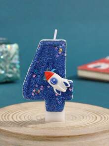 1 Stück blaue Raketen Geburtstags-Party Meilenstein Kuchen Nummer Kerze, Kindergeburtstags-Party Zubehör, Baby Erster Geburtstag Gedenkkerze, Valentinstag Nummer Kerze, Kindergeburtstags Kerze, Kuchen Dekoration, beliebte Party Nummer Kerze, Feiertags Gedenkparty Kuchen Kerze für Geburtstagskuchen Dekoration, glänzendes Nummer Geschenk, Abschlussfeier, Hochzeit, Volljährigkeitsfeier, Party Zubehör geeignet für jedes Alter