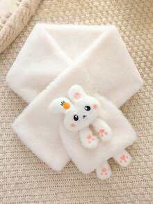 1pc Cute Carrot Rabbit Crossover Plush Super Soft Neck Warmer Scarf For Children Aged 9-16, Suitable For Daily Wear, School, Outings, Outdoor, Photography, Christmas, Parties, Fashion Versatile Maillard Color Kids Accessory - Multicolor - View 11