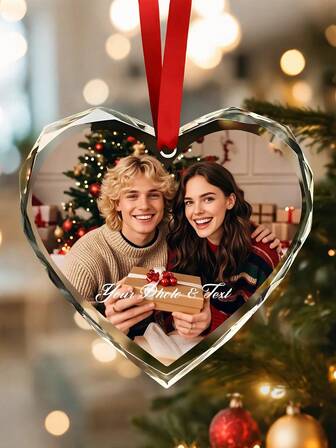Personalized Christmas Ornaments, Custom Photo And Text Christmas Tree Decorations, Christmas Decorations, 2025, Customized Pictures Christmas Gifts, Customizable Family/Friends/Couple Photos Ornaments, Christmas, Birthday Gifts, Room Decor, Friendship Gift, Family, Kids, Mom, Dad