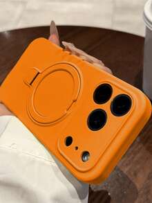 适用于 17 Air 17 16 15 14 13 12 11 Pro Max 16e 的磁吸式无线充电软硅胶保护壳 - 橘色 - 查看 4