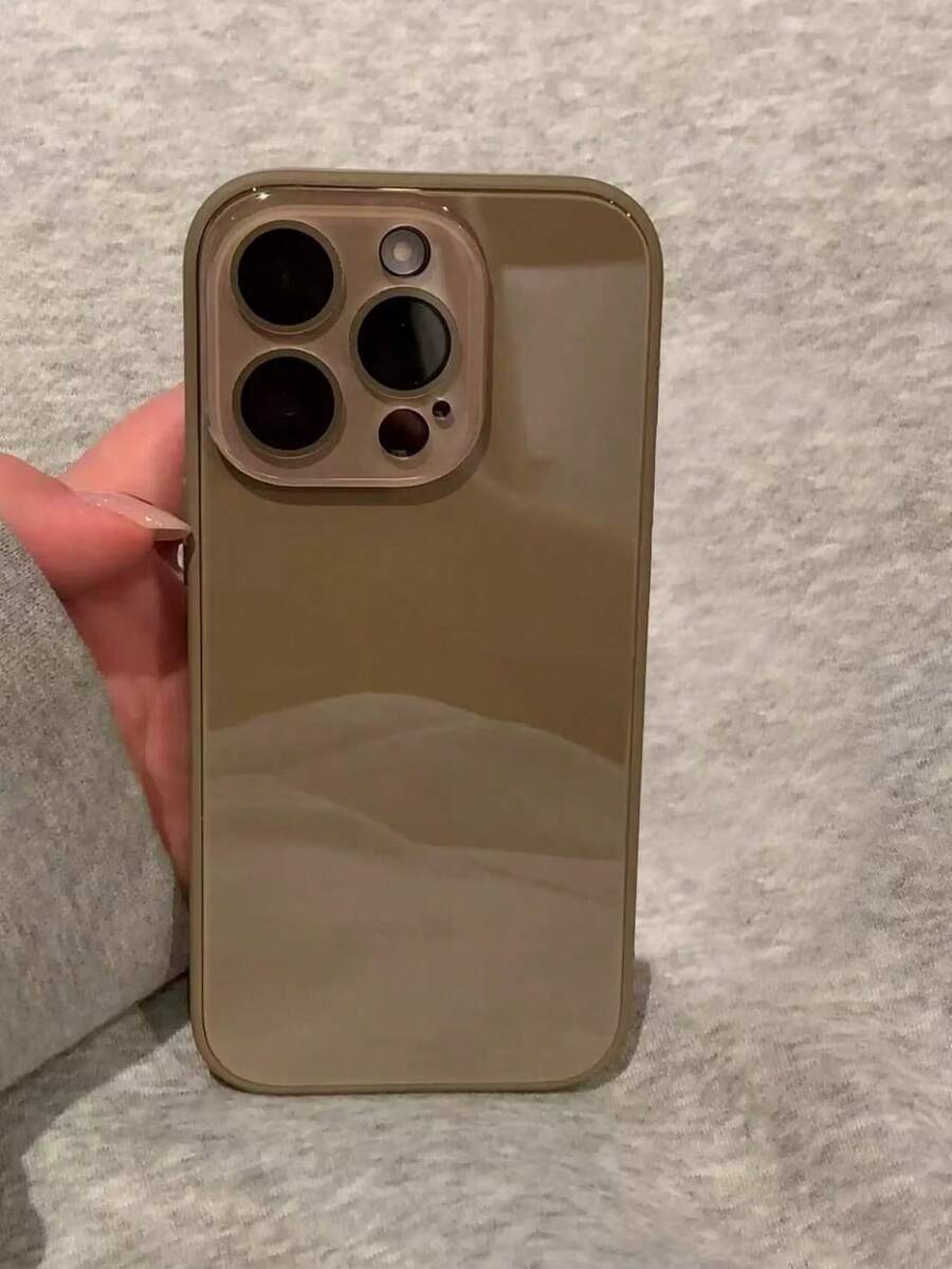 适用于 16 Pro Max/15/14 Pro/11/12/13/14 Pro Max 的奢华水晶玻璃手机壳，磁吸式防摔保护套，适合情侣使用。 - 棕色 - 查看 1